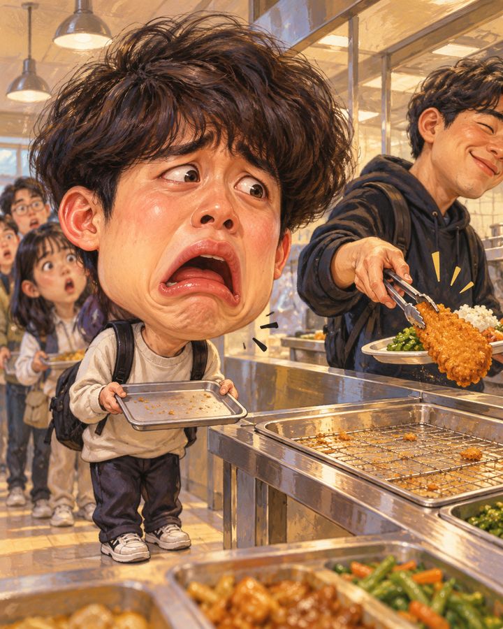 Last cutlet in line — caricature example