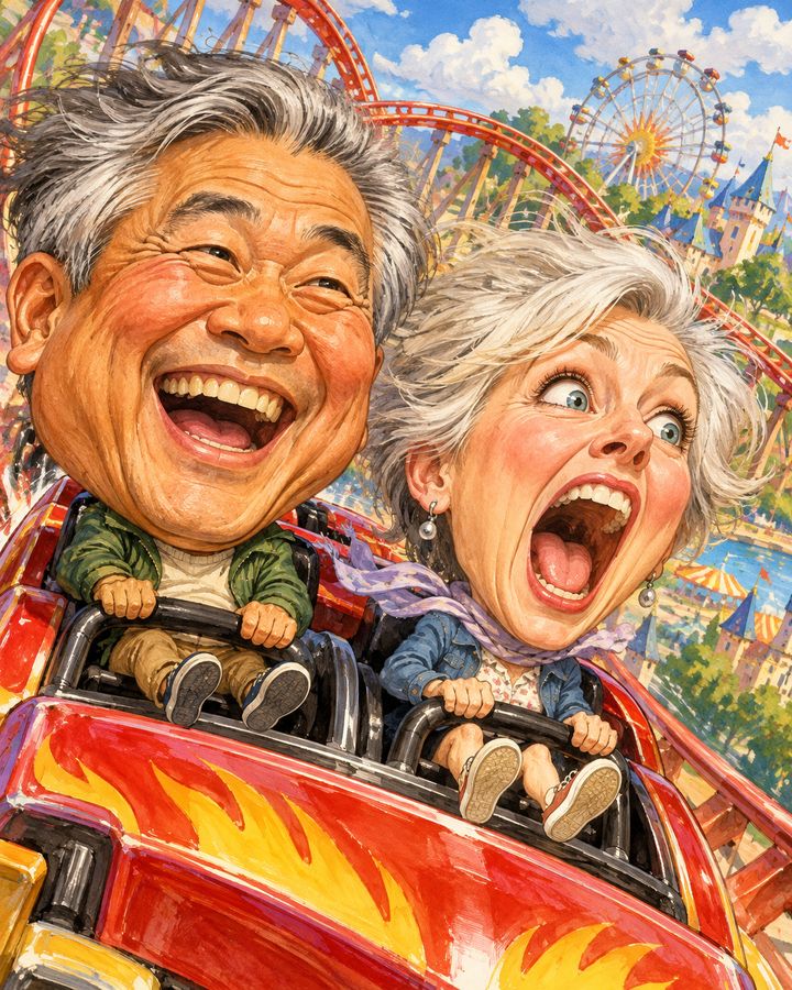 ジェットコースター 似顔絵の例