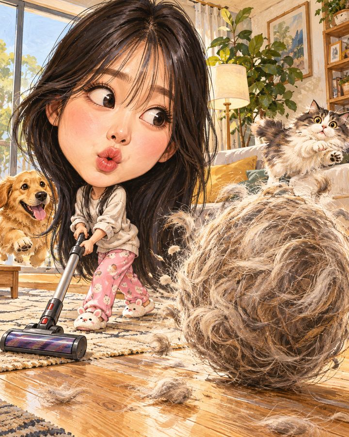 毛玉そうじ 似顔絵の例