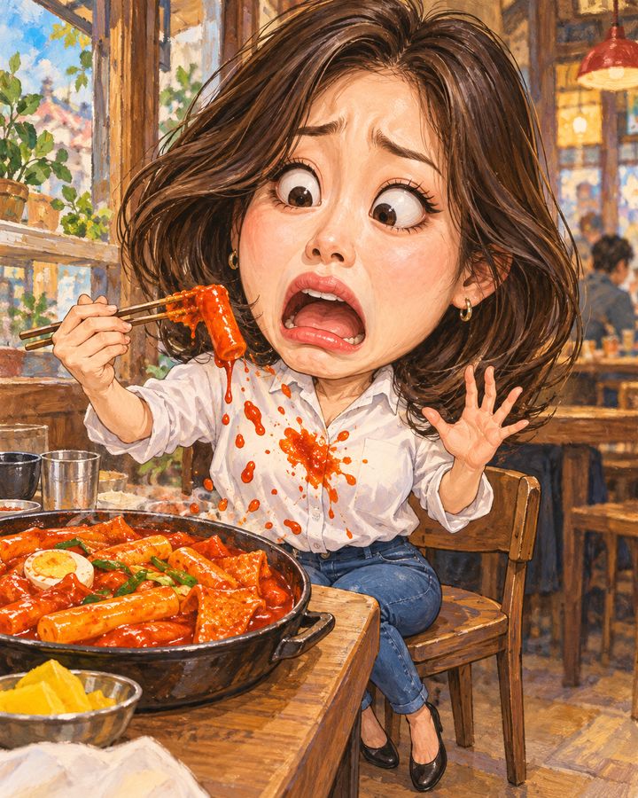 トッポッキのはね 似顔絵の例
