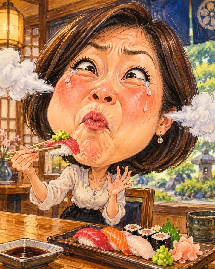 わさび爆弾 似顔絵の例