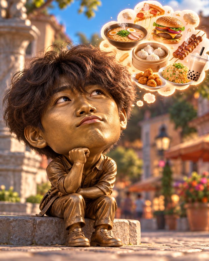 생각하는 사람 3D 캐리커처 예시