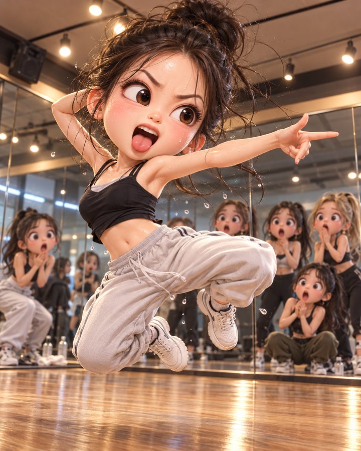 아이돌 연습생 3D 캐리커처 예시