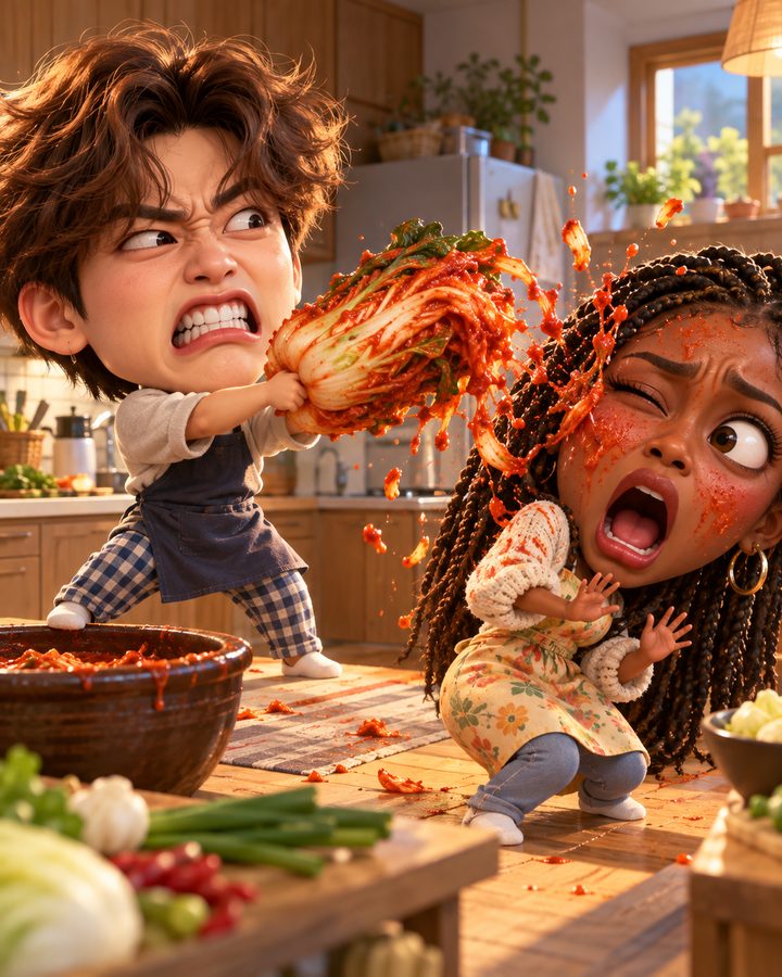 아침드라마 김치 싸대기 3D 캐리커처 예시