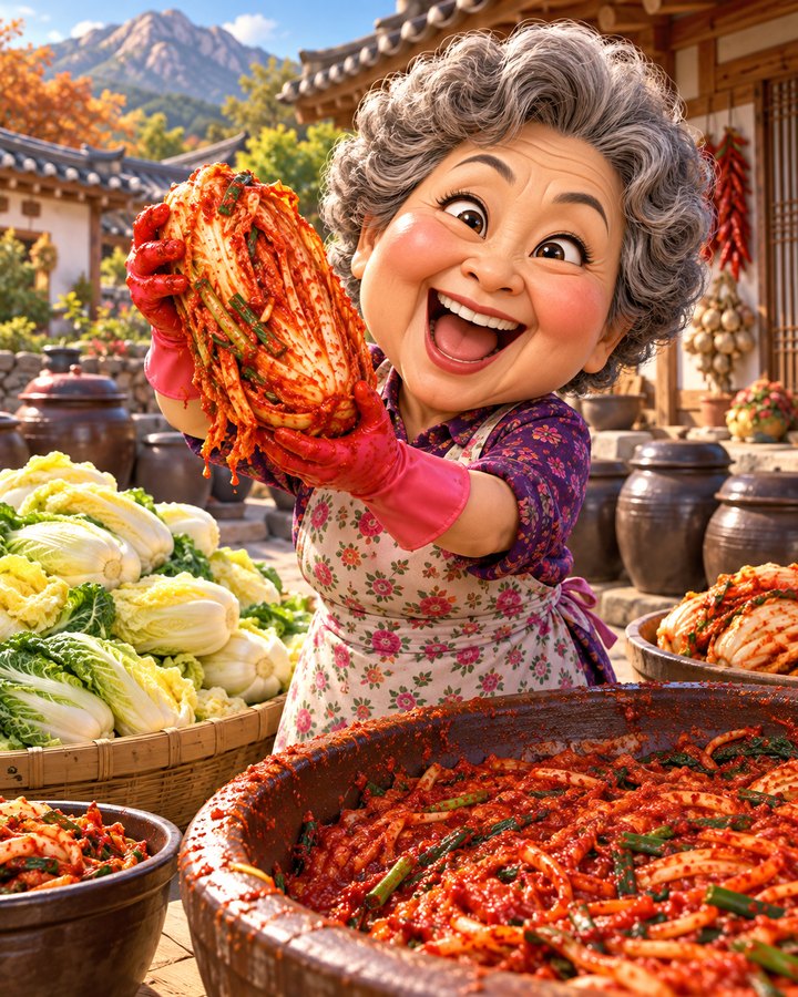 김장하는 날 3D 캐리커처 예시
