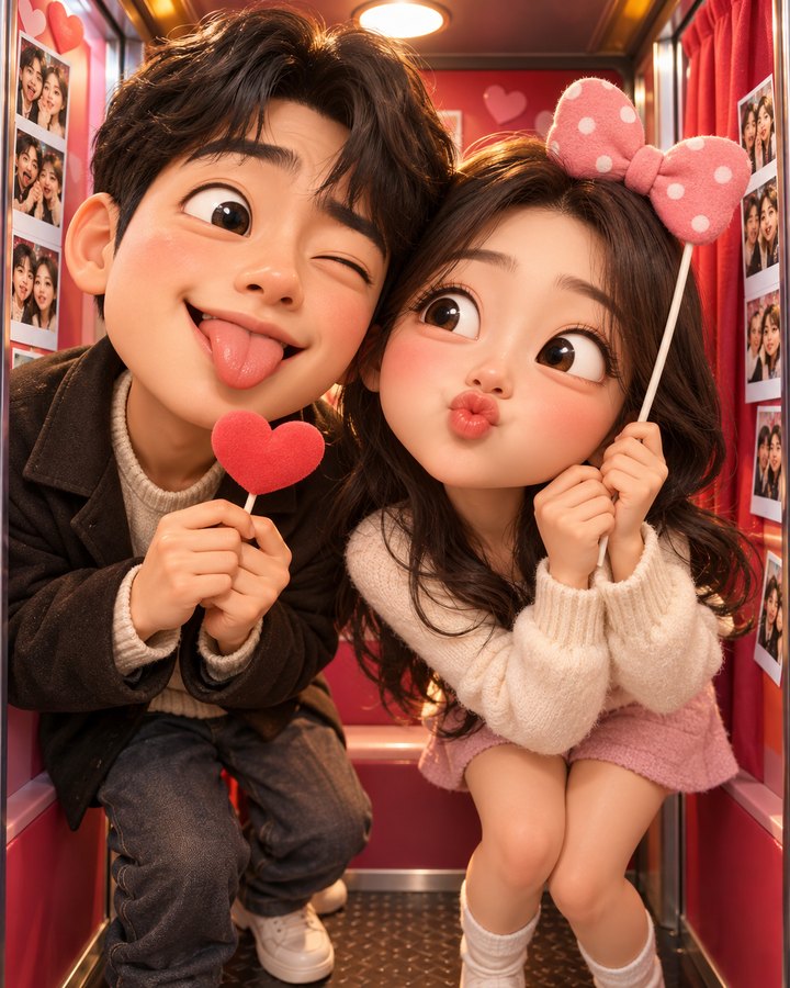 인생네컷 3D 캐리커처 예시