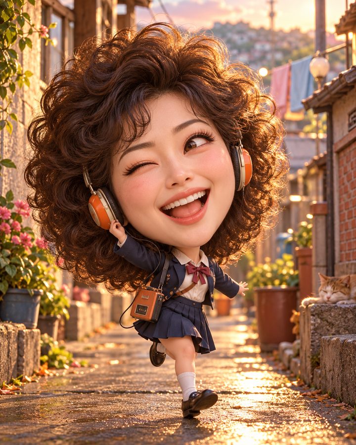 응답하던 그 시절 3D 캐리커처 예시