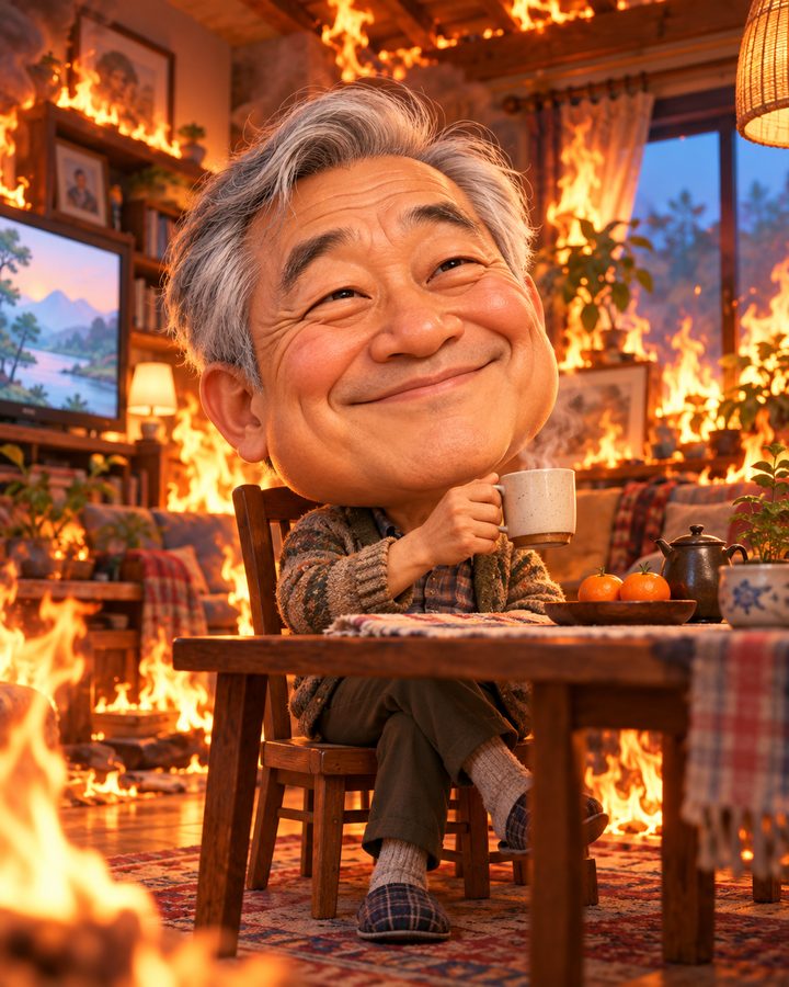 불타는 방 괜찮아 3D 캐리커처 예시