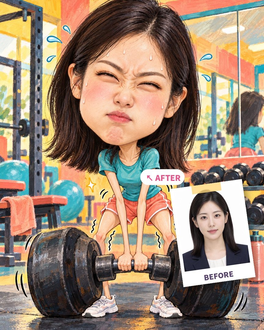 First day at the gym — AI example